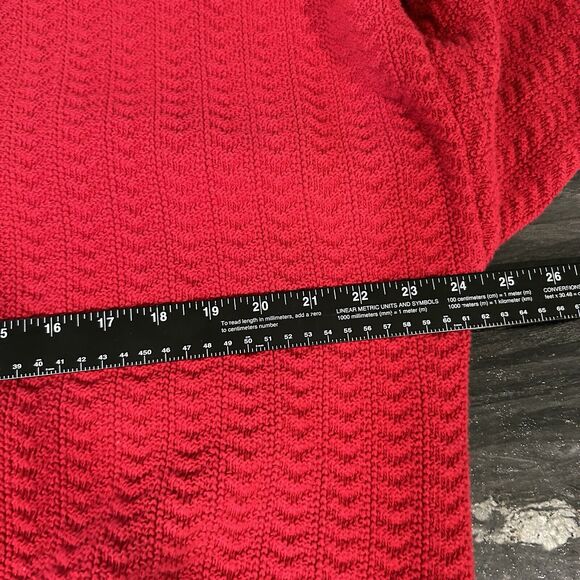 Vintage Bill Blass Mens Sweater XL Chunky Knit Red Classic Grandpa Dad Christmas - Picture 5 of 10